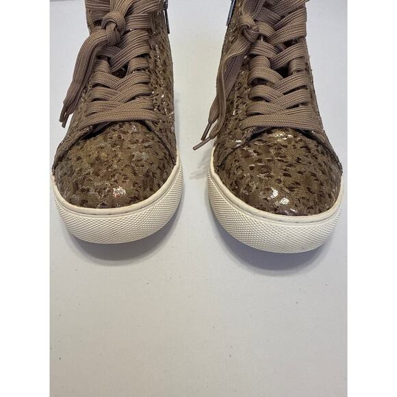 Corky's  Hey Girl Imagine Metallic Leopard Print Lace Up High Top Sneaker Sz8 - Picture 4 of 10
